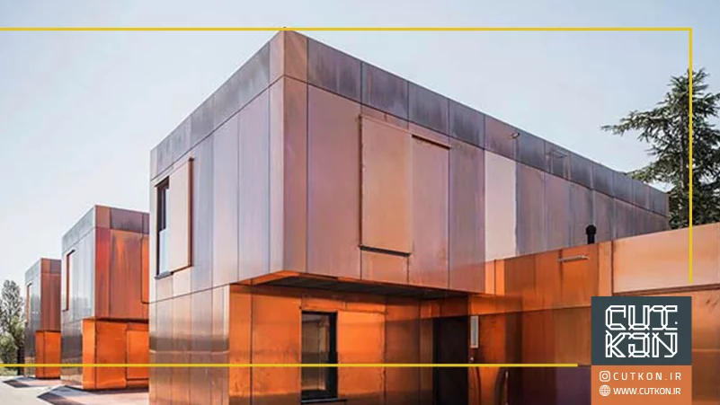 نمای فلزی ساخته شده از مس