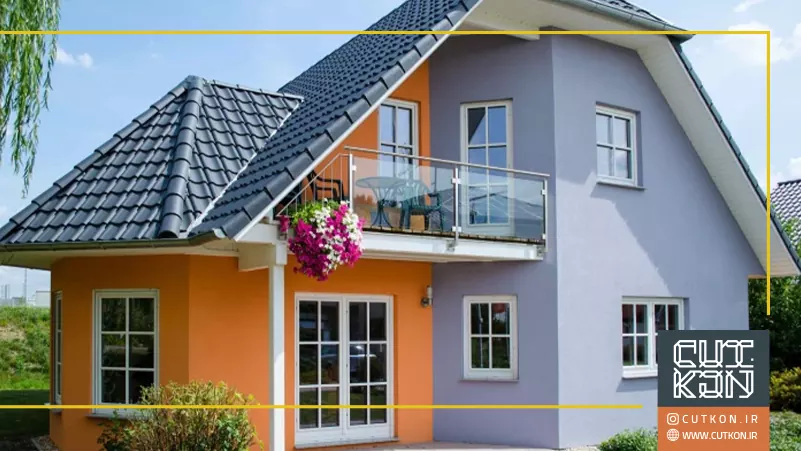 نمای سیمانی رنگی